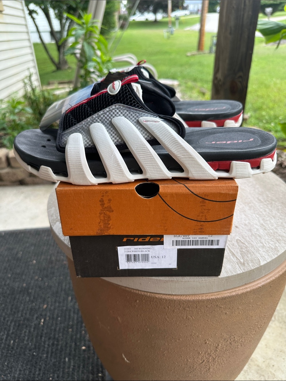 Rider Black Red White AfterSport Slide Sandals